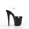 Pleaser - FLAMINGO808TGRS Sandale à bride à la cheville, Pole dance chaussures - Noir/Couleur argent Product image